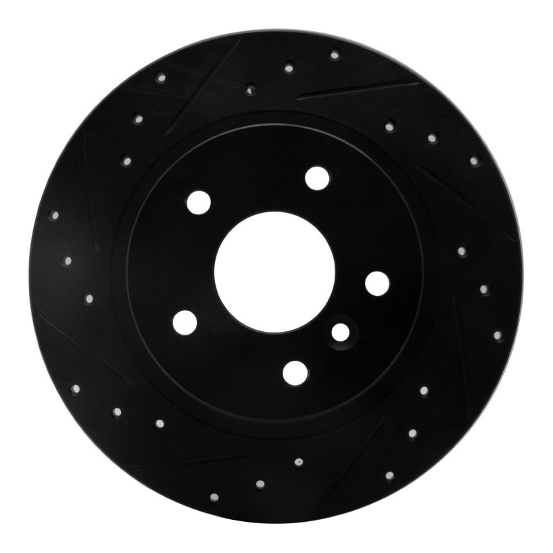 Land Rover Discovery Brake Rotor (1) - Rear Left - R1 Concepts - Drilled & Slotted - Black - `94-`04